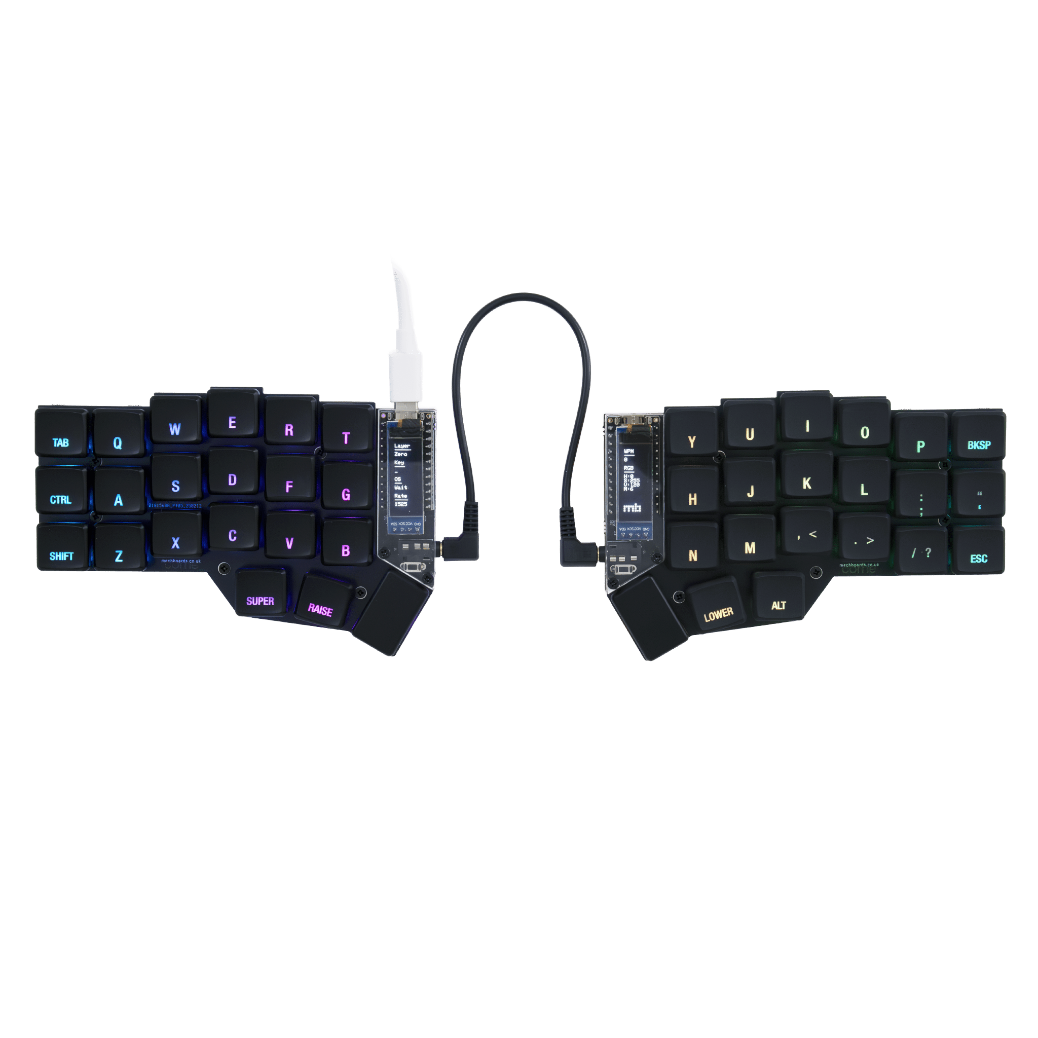 MBUK Split MBK Choc Shinethrough Keycaps - Mechboards