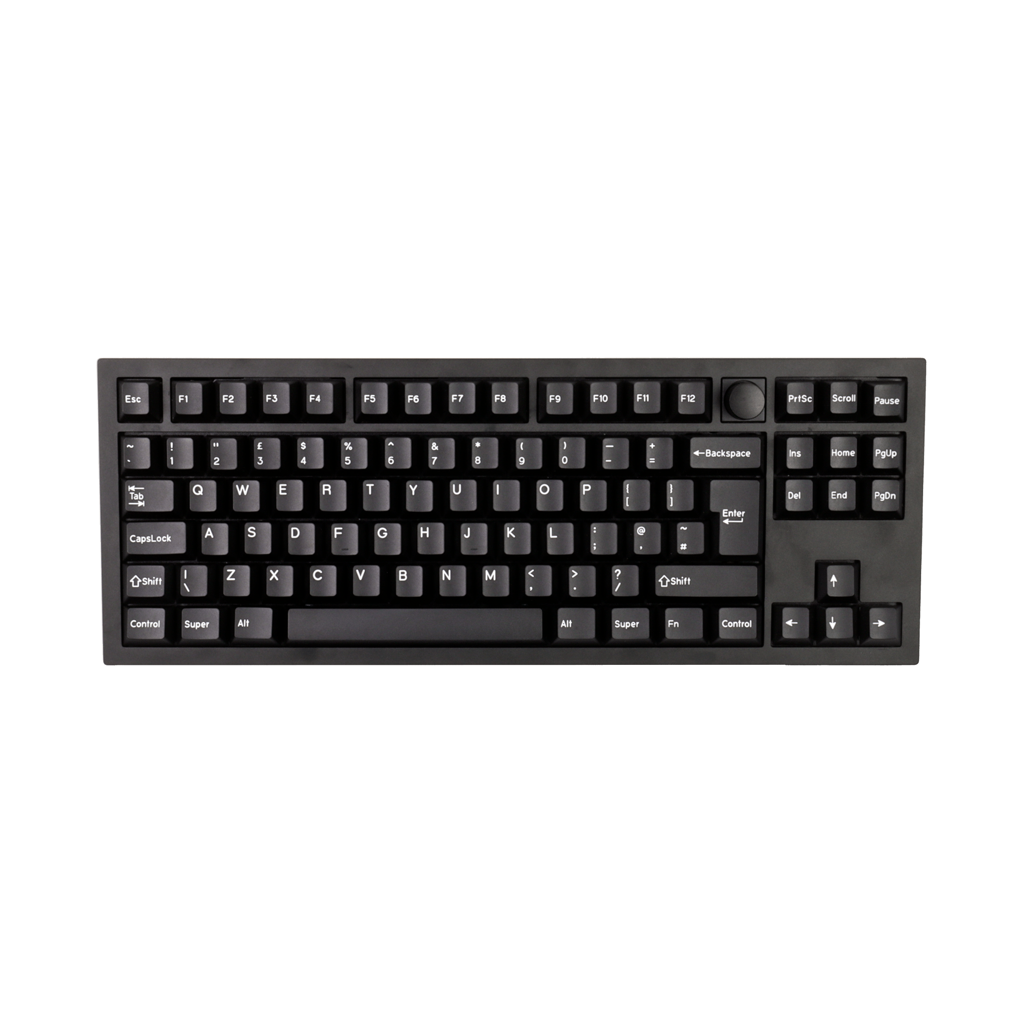 White on Black Cherry Profile 176 Keycap Set - Mechboards
