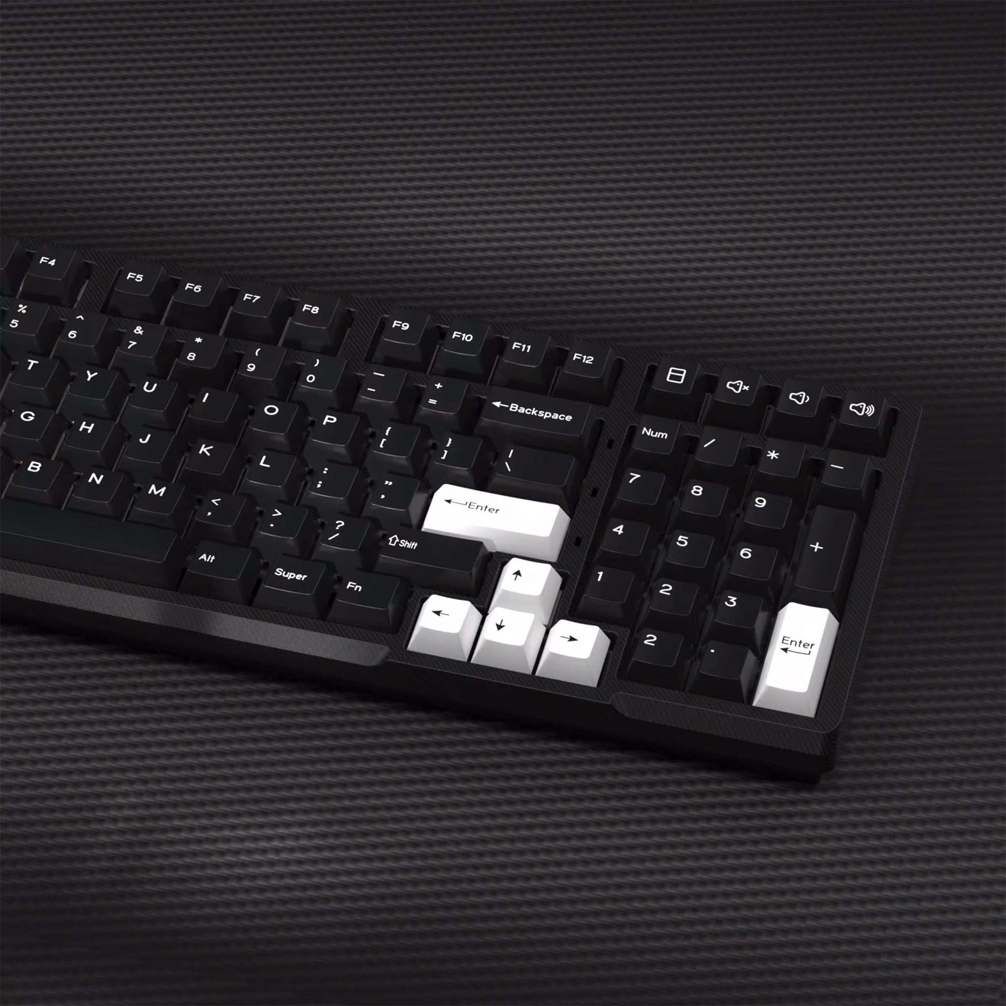 White on Black Cherry Profile 176 Keycap Set - Mechboards