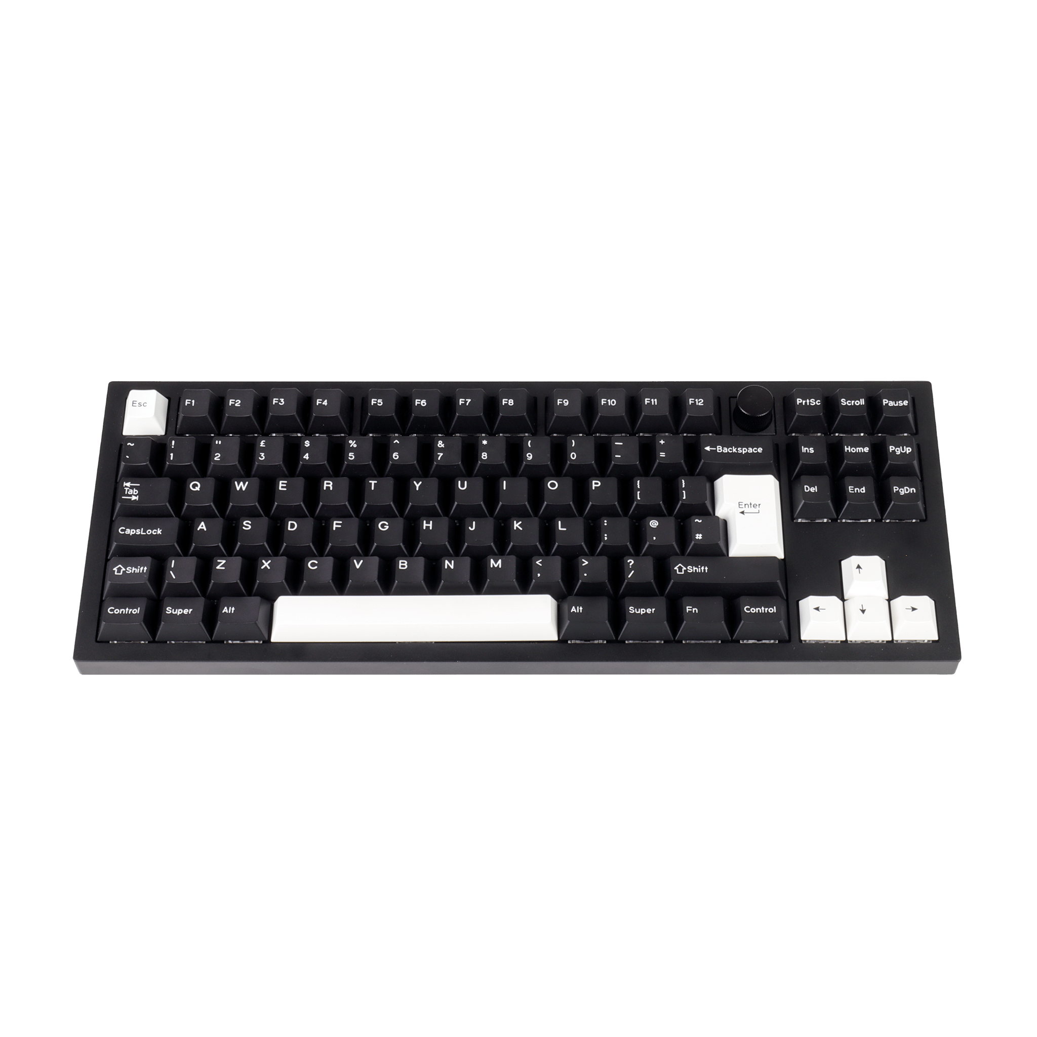 White on Black Cherry Profile 176 Keycap Set - Mechboards