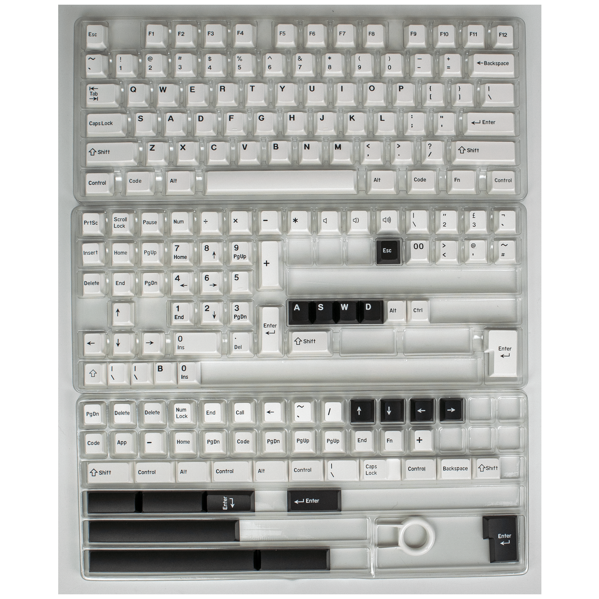 Black on White Cherry Profile 176 Keycap Set (Copy) - Mechboards