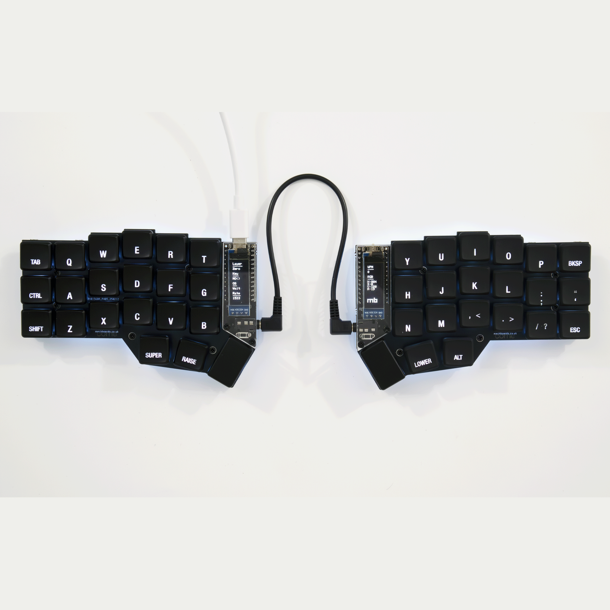 MBUK Split MBK Choc Shinethrough Keycaps - Mechboards
