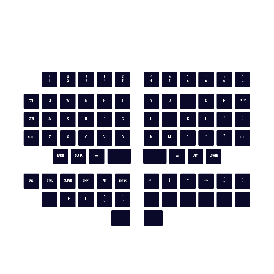 Split Keyboard XDA Printed Keycaps - Mechboards