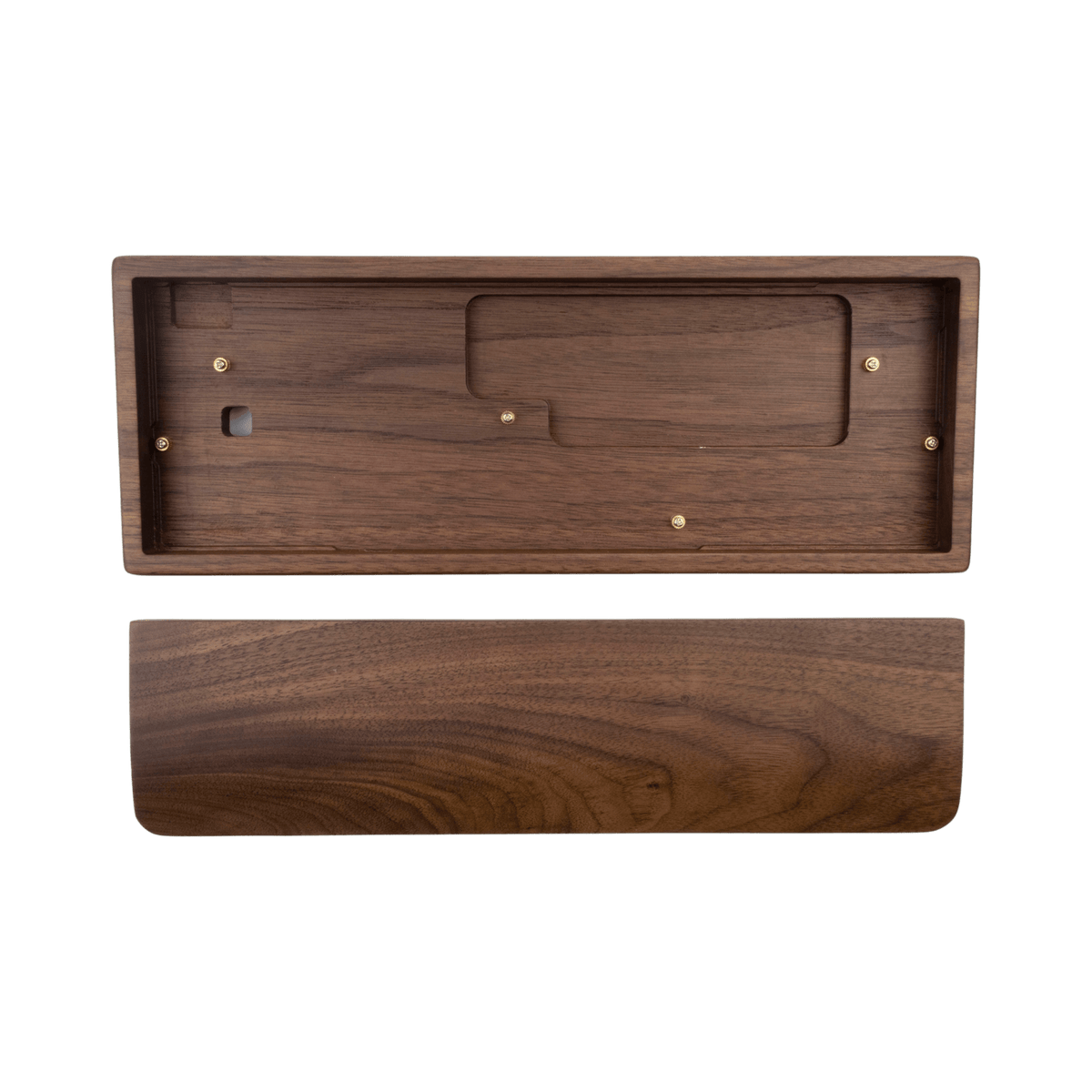 60% Walnut Wooden Case with Wrist Rest - Mechboards